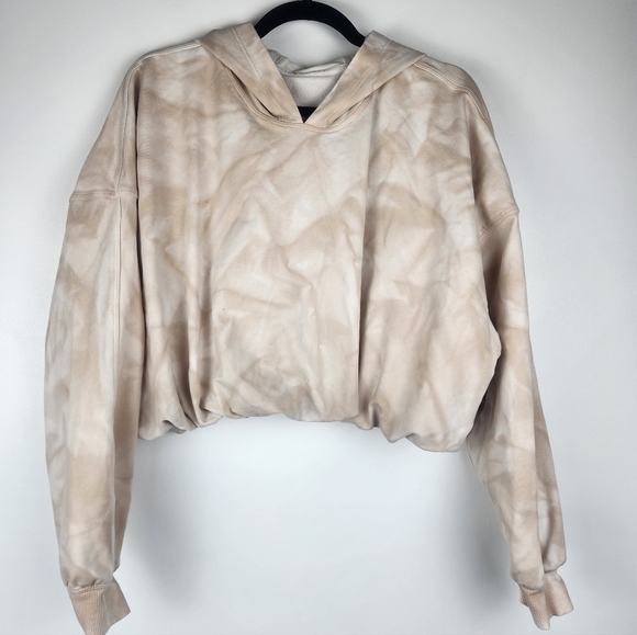 Lululemon Cropped Scuba Pullover Hoodie Tie Dye Tan Size 6 or 8​